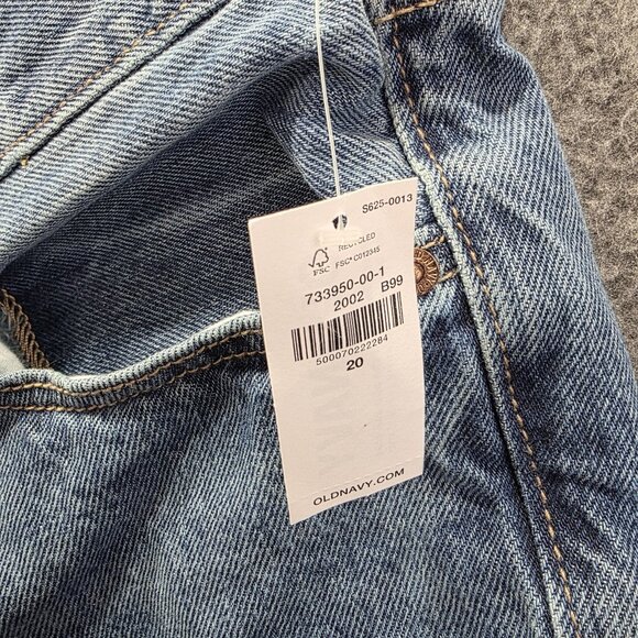 Old Navy Jeans Womens 20 Blue High Rise Slouchy Straight Distressed Raw Hem - Picture 6 of 11